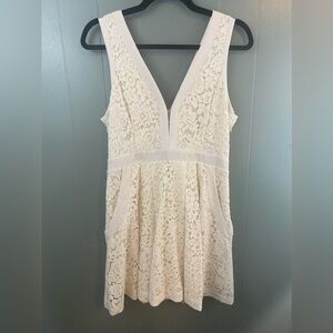 Free People - Lovely in Lace Off White Dress - M